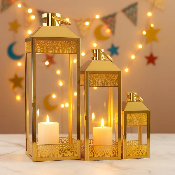 طقم فانوس كبير معدن 3 ق [ عبوة 4 ]