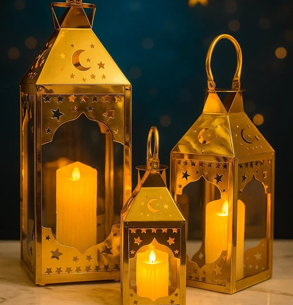 طقم فانوس كبير معدن 3 ق [ عبوة 4 ]