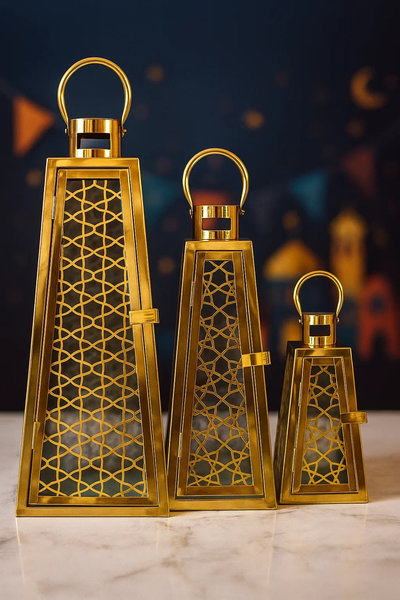 طقم فانوس كبير معدن 3 ق [ عبوة 4 ]