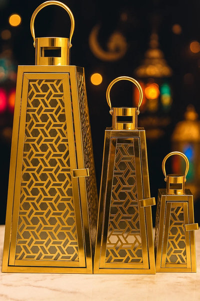 طقم فانوس كبير معدن 3 ق [ عبوة 4 ]