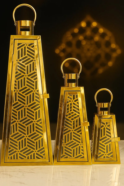 طقم فانوس كبير معدن 3 ق [ عبوة 4 ]