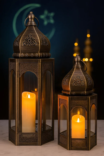 طقم فانوس كبير معدن 2 ق [ عبوة 4 ]