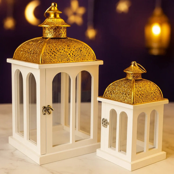 طقم فانوس كبير خشب 2 ق [ عبوة 4 ]