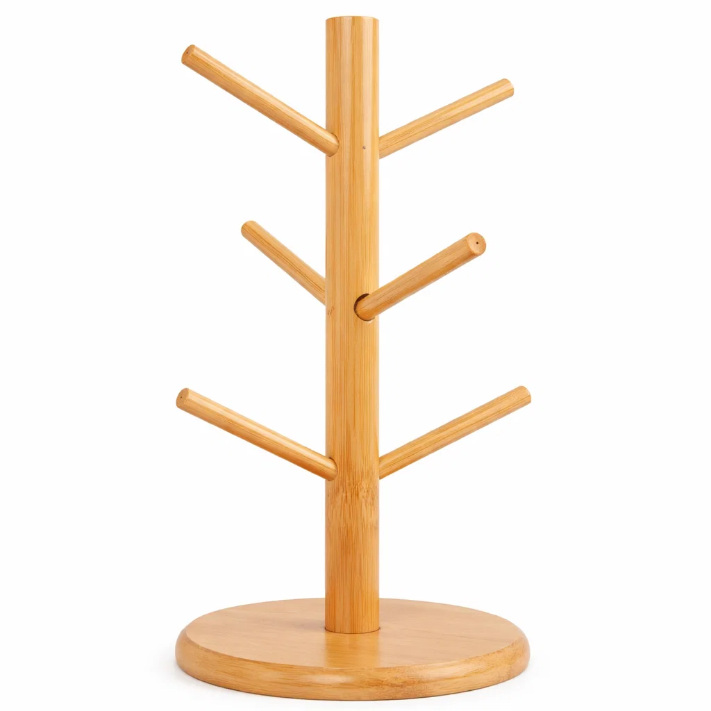 حامل مجات خشب بامبو [ عبوة 60 ]