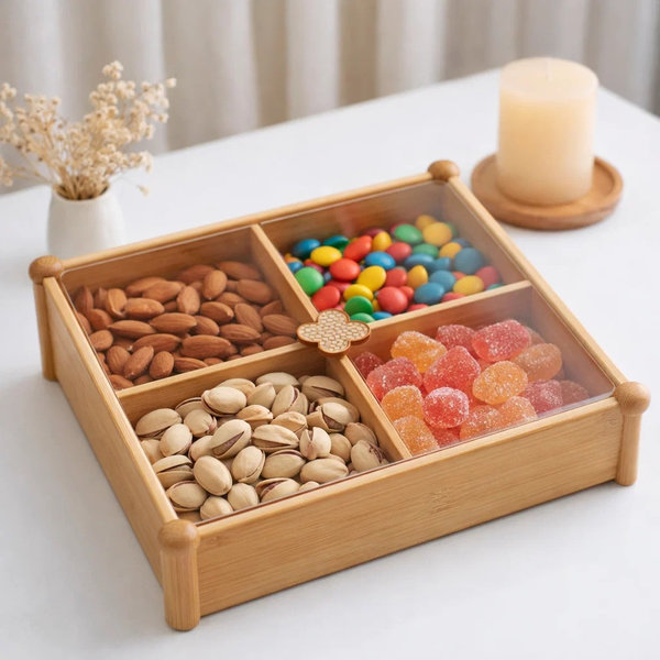 منظم خشب 4 عين [ عبوة 12 ]