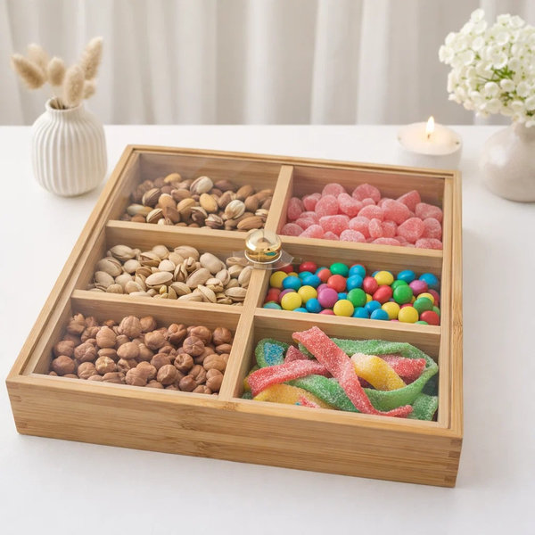 منظم خشب 6 عين [ عبوة 45 ]