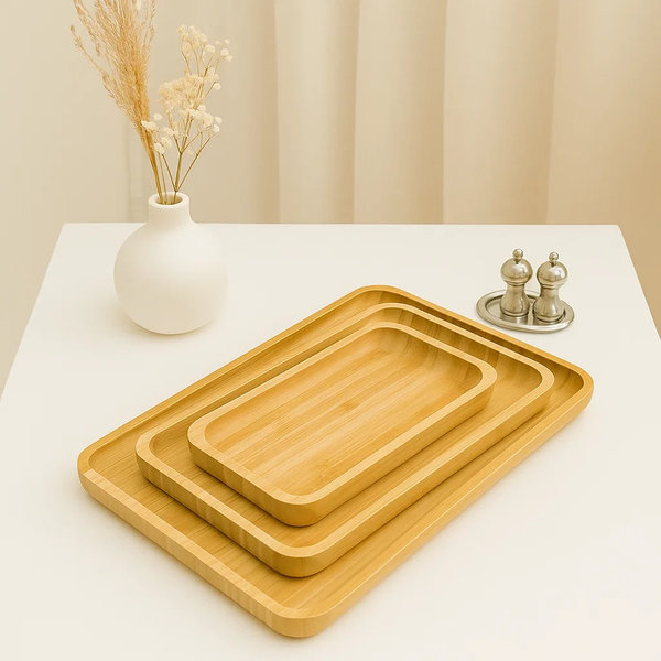 صينية خشب 3*1 مربع [ عبوة 12 ]