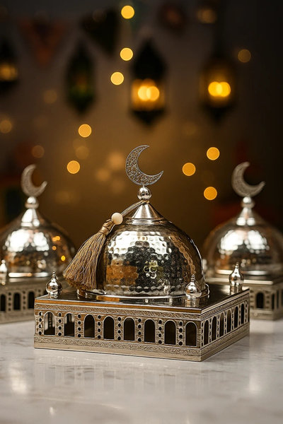 ديكور طبق ماذنه فضي كبير [ عبوة 24 ]