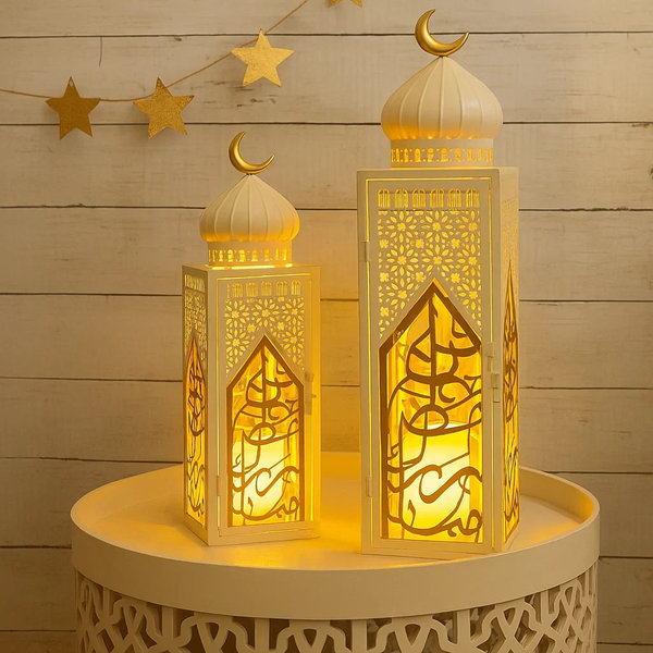 طقم 2 ماذنة ديكور ابيض   [ عبوة 6 ]