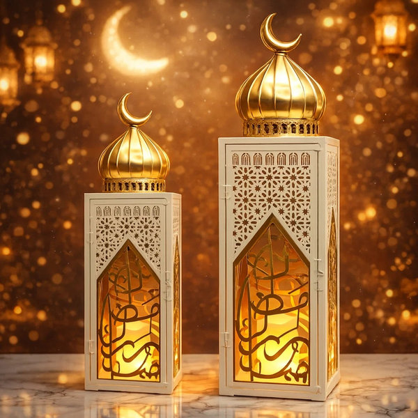 طقم 2 ماذنة ديكور ابيض   [ عبوة 6 ]