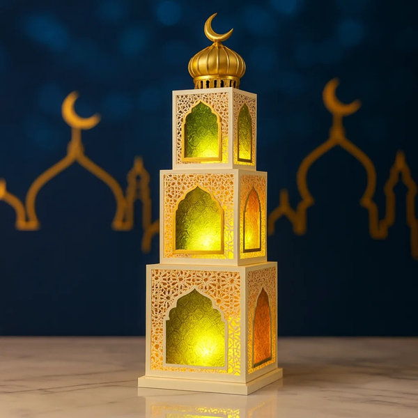 برج ماذنة 3 دور زجاج الوان 3 [ عبوة 6 ]