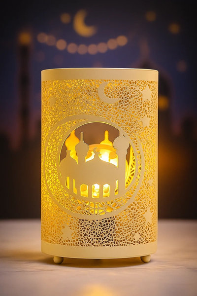 ديكور اسلامي ابيض وسط [ عبوة 72 ]