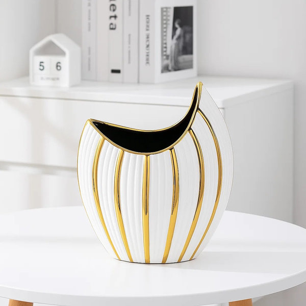 فازة نصف دايرة ابيض فى جولد [ عبوة 36 ]