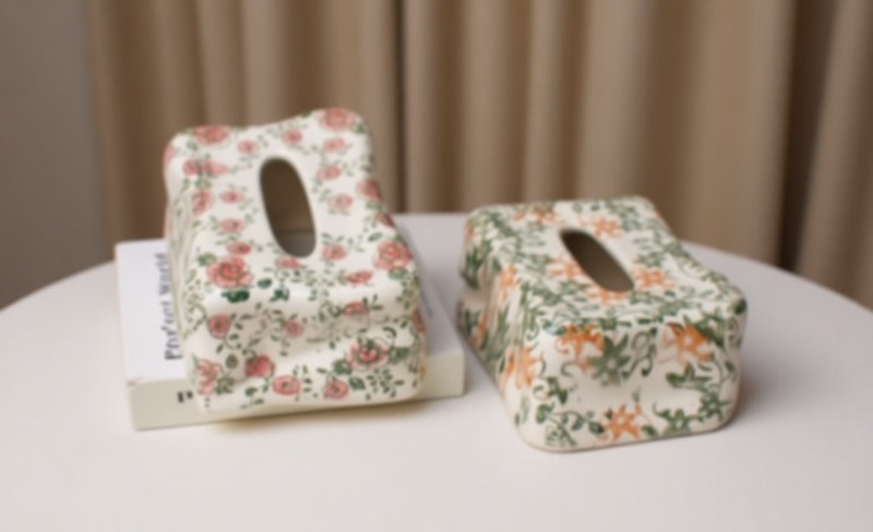 علبة مناديل طباعة ورد [ عبوة 24 ]