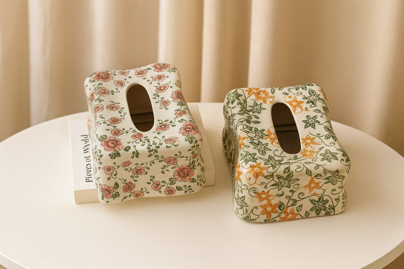 علبة مناديل طباعة ورد 2 [ عبوة 24 ]