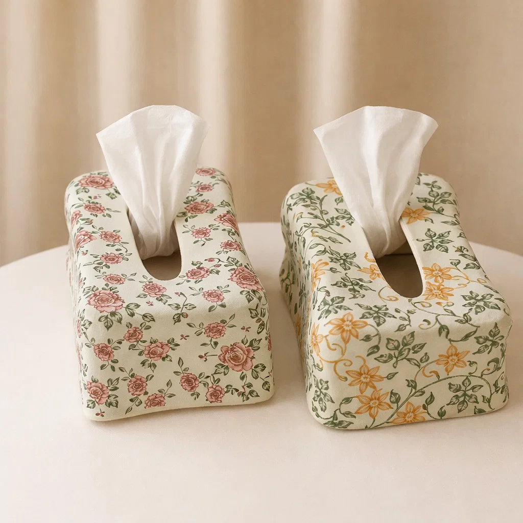 علبة مناديل طباعة ورد 2 [ عبوة 24 ]