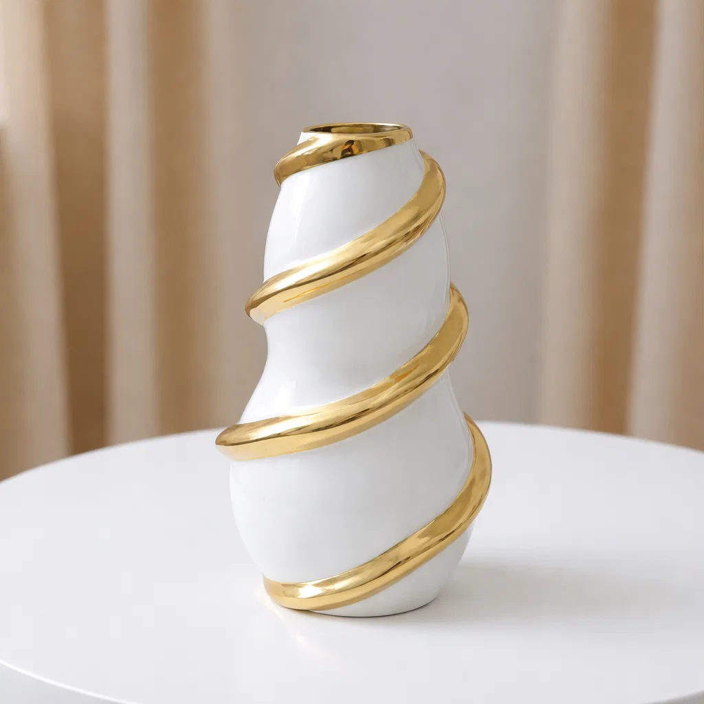 فازة حلزونى ابيض فى جولد وسط [ عبوة 36 ]