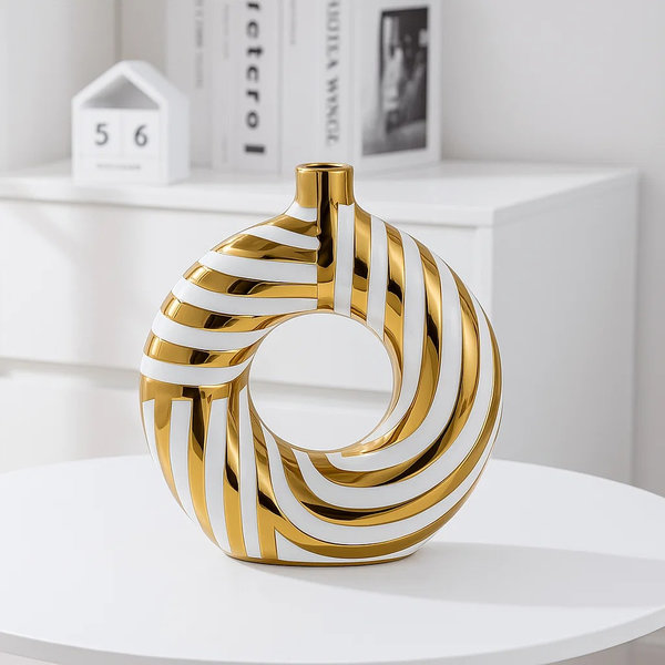 فاظه دونات ذهبي-ابيض كبير [ عبوة 36 ]