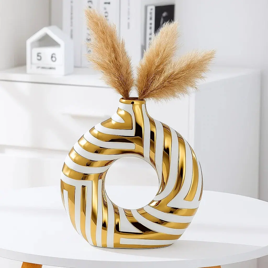 فاظه دونات ذهبي-ابيض وسط [ عبوة 48 ]