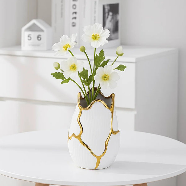 فازة لوتس ابيض وذهبى ك [ عبوة 16 ]