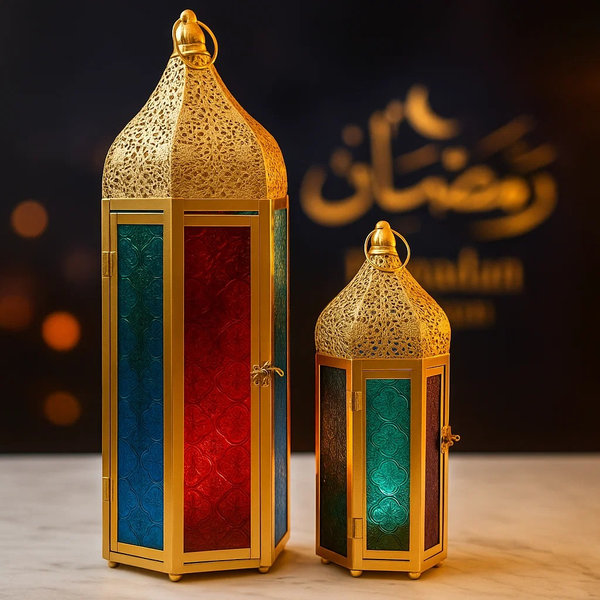 طقم فانوس كبير معدن 2 ق [ عبوة 6 ]