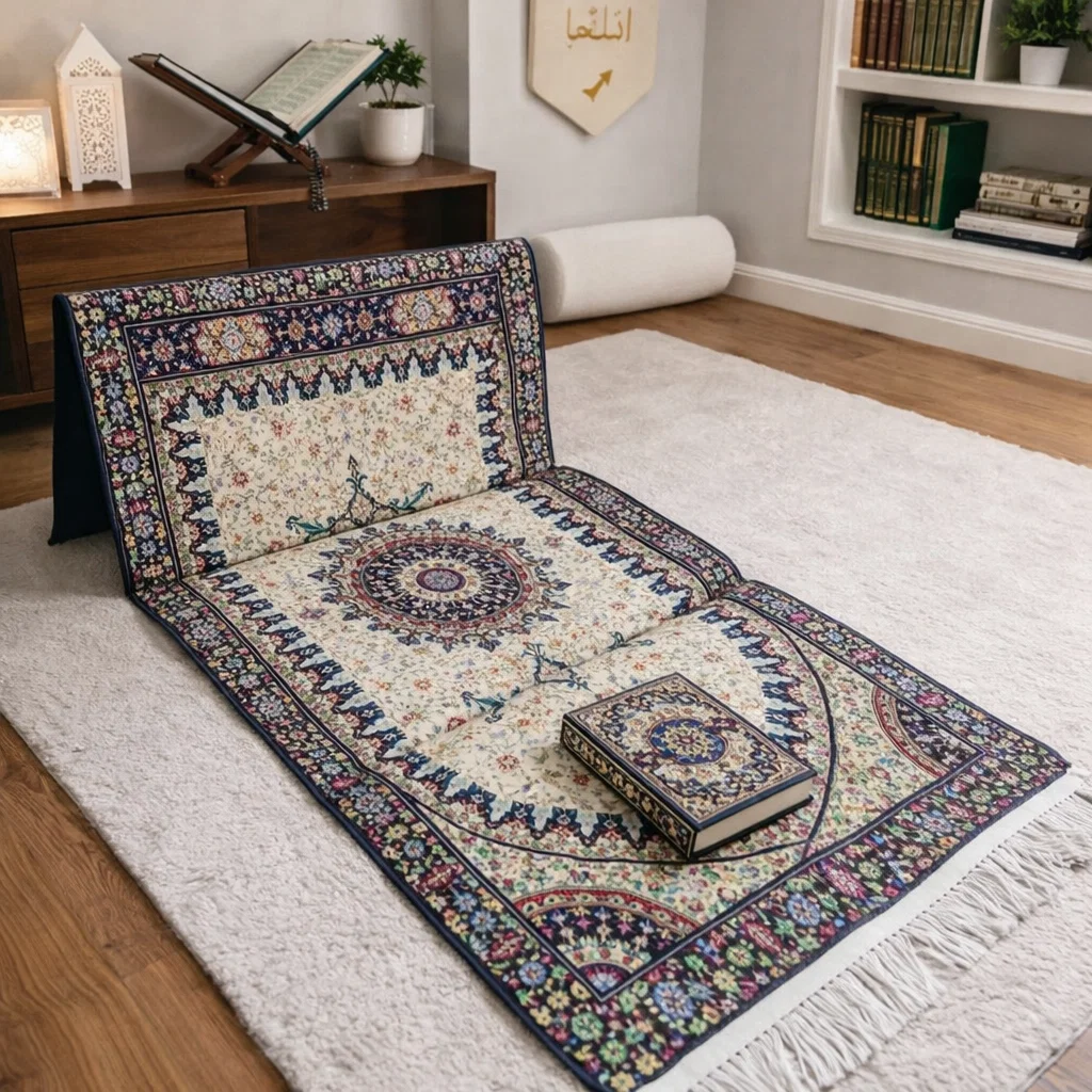 مصلية بمسند   اردني بمصحف وشنطة