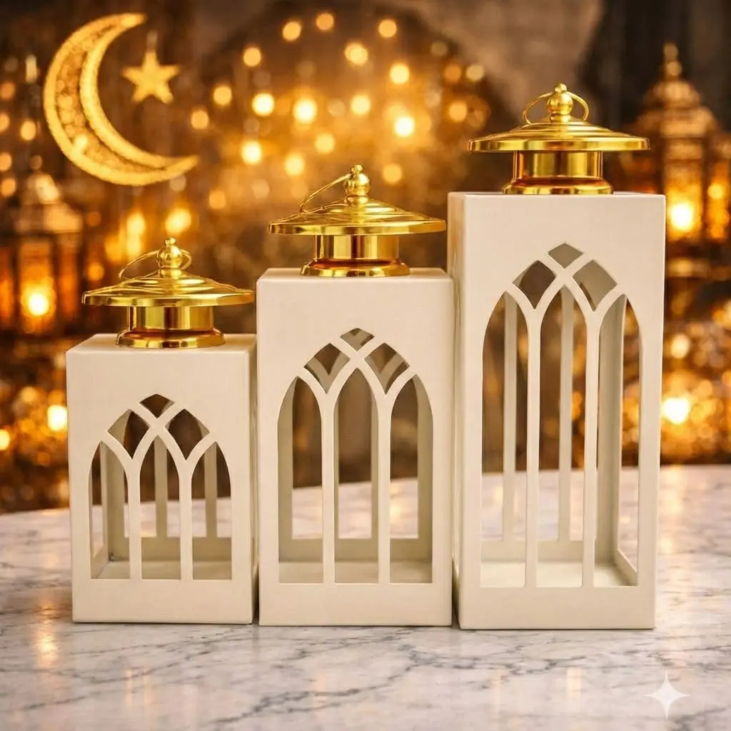 طقم فانوس ابيض3 ق لوتس[عبوه 24 ]