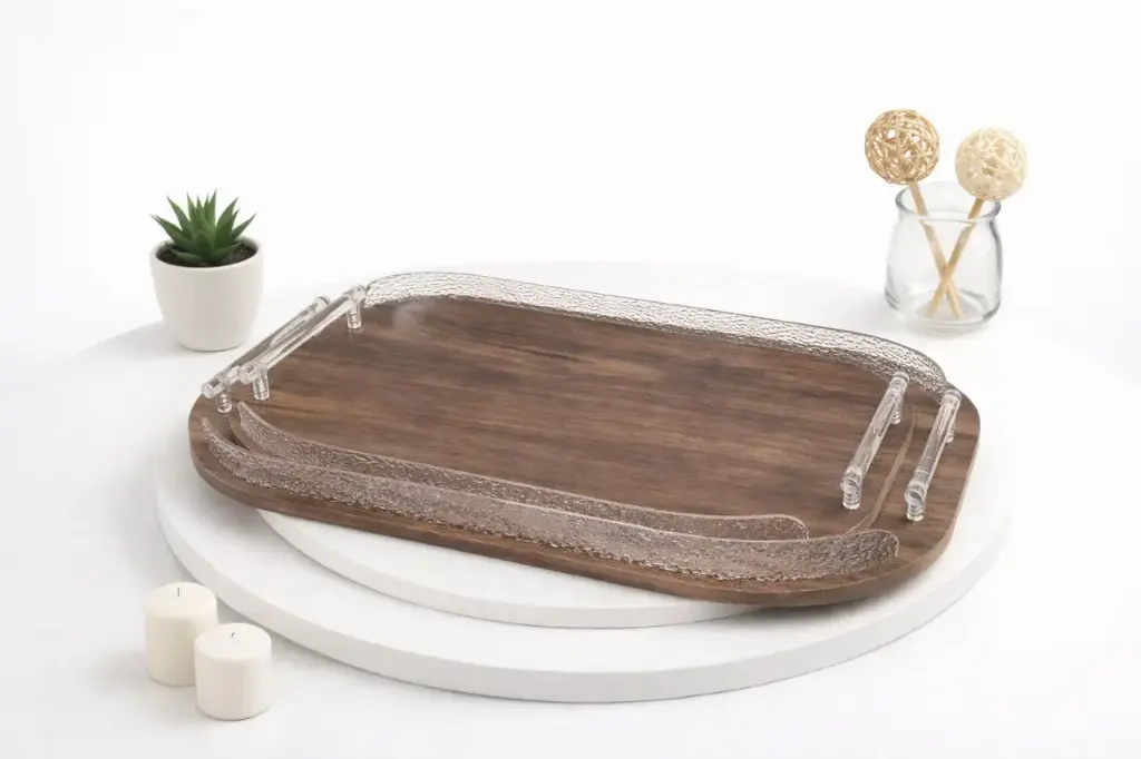  صنية خشب اكليرك2ق مربع عبوة(10)