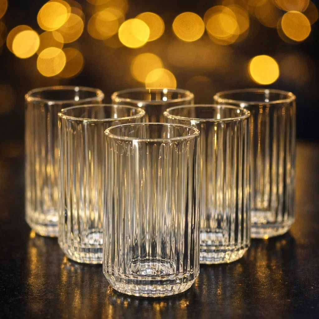 طقم 6 اكواب كرستال طويل كلاسك [عبوه 8]