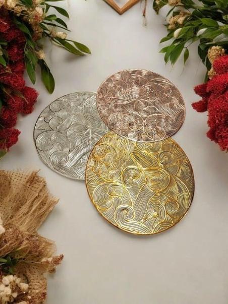 كوستر اشكال ذهبي روزجولد ذهبي لامع*300