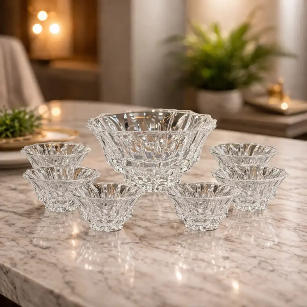 طقم خشاف زجاج 7 قطع (عبوه 4)