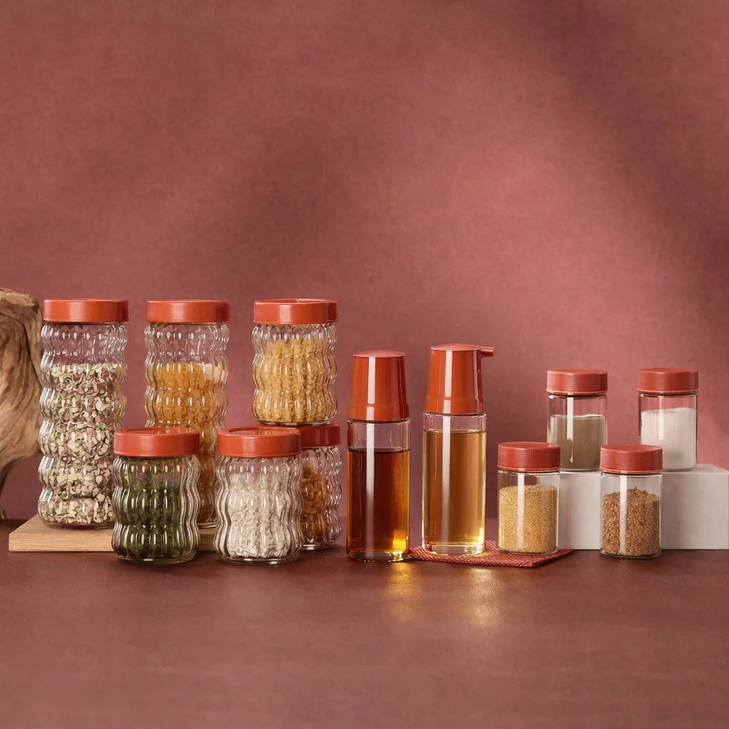 طقم برطمنات زجاج 12 قطعه*6