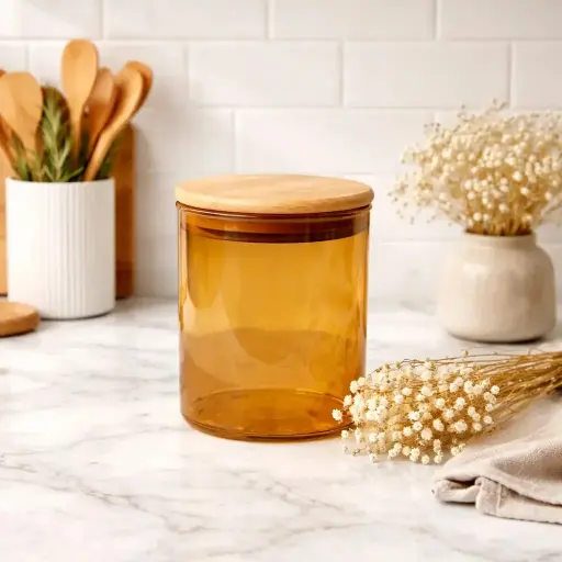 [QQ-624] برطمان زجاج فاميه مدور 8*10 (640 مللي)*90