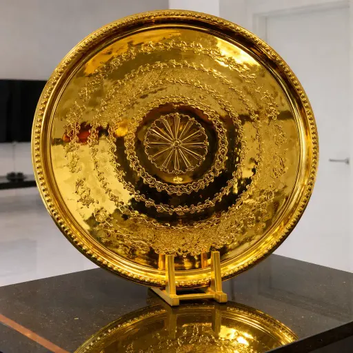 [DD-502] صينية 50 سم منقوشه ذهبي [عبوه 40]
