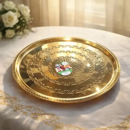 [DD-503] صينية 60 سم منقوشه ذهبي [عبوه 30]