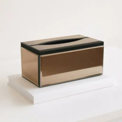 [G-379] علبة مناديل مرايه ذهبي* 24