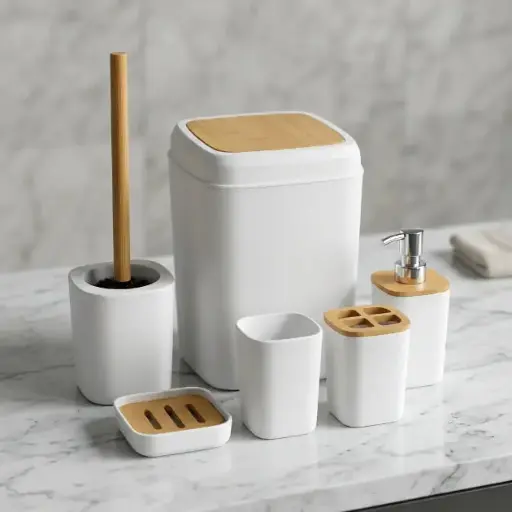 [B-329A] طقم حمام بلاستك [ عبوه 12]