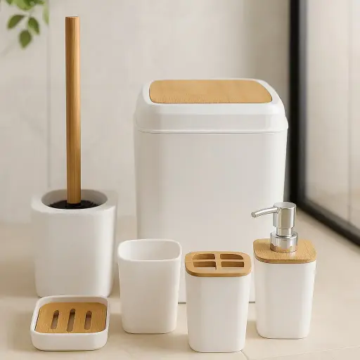 [B-329A] طقم حمام بلاستك [ عبوه 12]