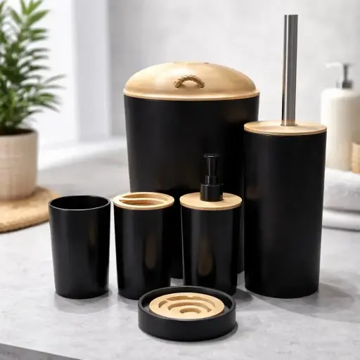 [B-374] طقم حمام بلاستك [ عبوه 12]