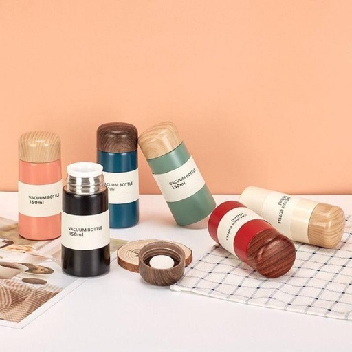 [F-411] ترمس 150 ملى غطا خشبي [عبوة 100]