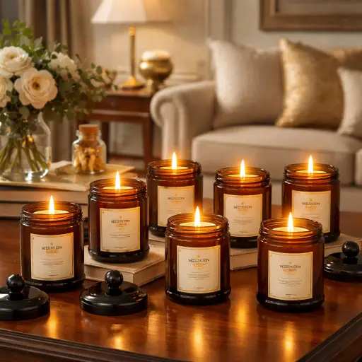 [M-176] شمع برطمان عسلي كبير * 72