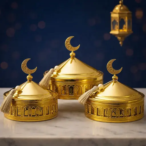 [DD-691] طقم كاندي اسلامي 3 ق ذهبي [عبوة 24 ]