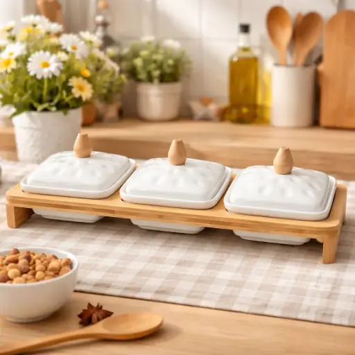 [TT-537] طبق تسالي بورسلين 3 ق [ عبوة 24 ]