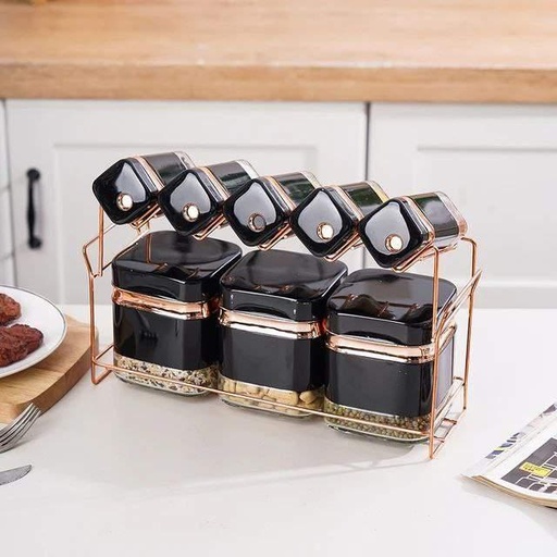 [QQ-484] طقم توابل زجاج*8