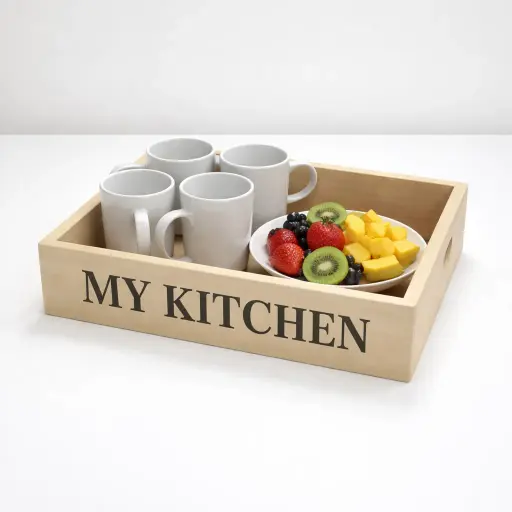 [KH-4] صينيه خشب صغيره ف علبه