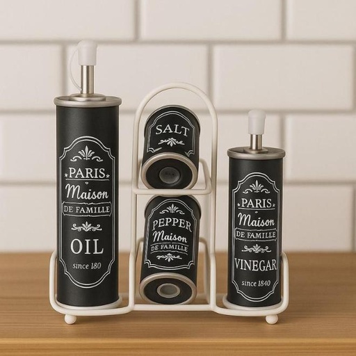 [TT-1348] طقم بورسلين خل و زيت و 2 ملاحه ( عبوة 18)