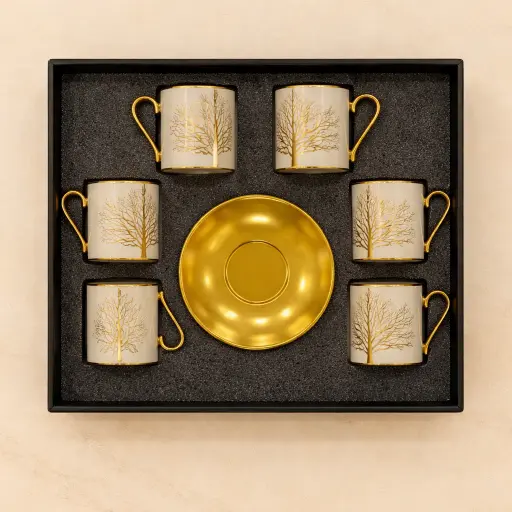 [TT-1398F] طقم قهوه 6 ق بورسلين ( عبوة 18)