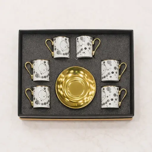 [TT-1398J] طقم قهوه 6 ق بورسلين ( عبوة 24)