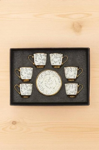[TT-1397C] طقم قهوه 6 ق بورسلين ( عبوة 20)