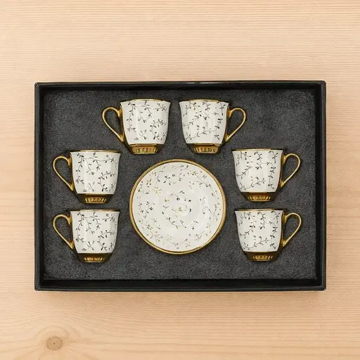 [TT-1397C] طقم قهوه 6 ق بورسلين ( عبوة 20)